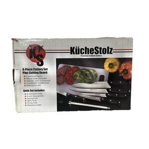 Kuchestolz 6 Piece Precision Cutlery Set 5 Knives & Sharpener